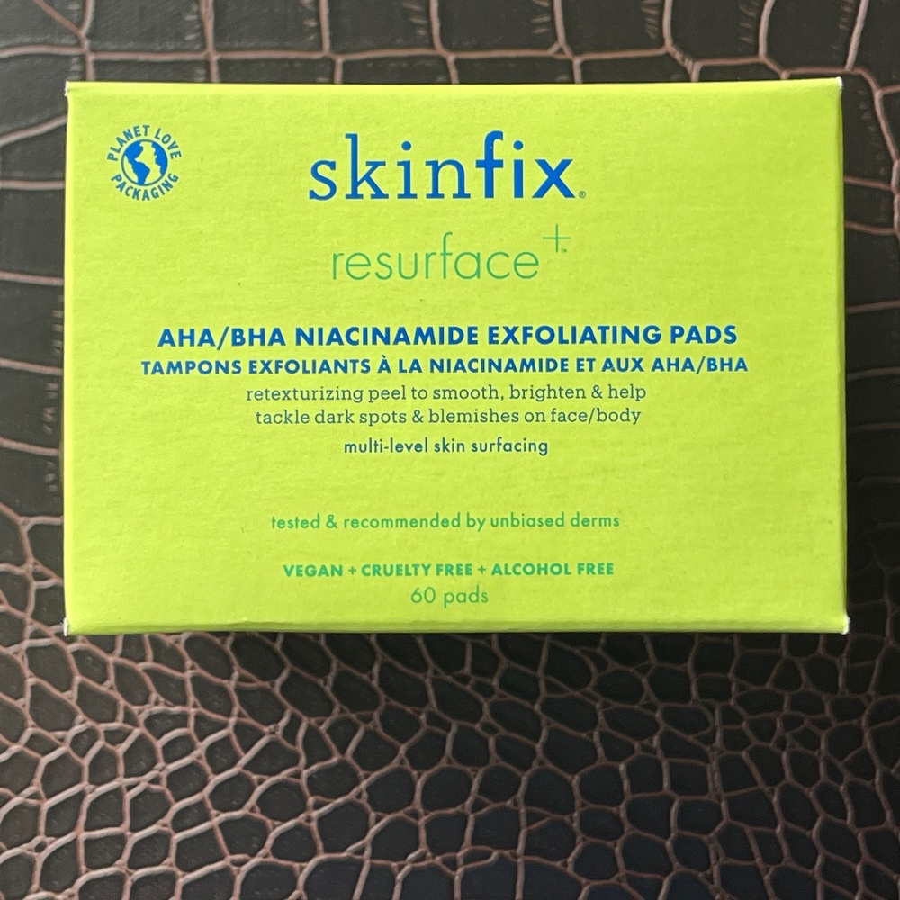 Skinfix Resurface+ AHA/BHA Niacinamide Exfoliating Pads NEW/in BOX